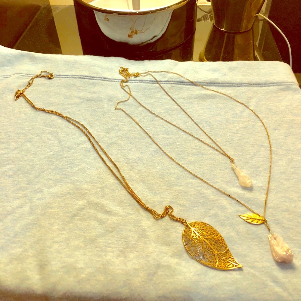 Long gold necklaces